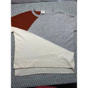 Charli Women's Color Block Cashmere Sweater Gray/White/Rust